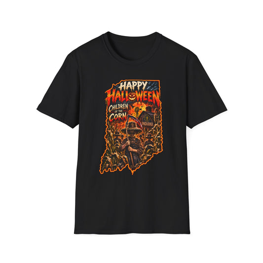 Happy Halloween Indiana Cornfield Vintage Tee