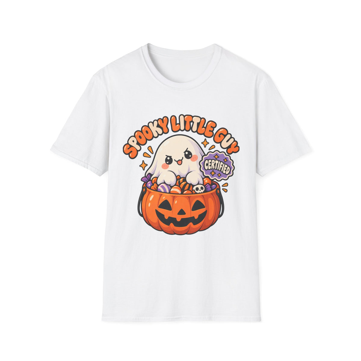 Spooky Little Guy T-Shirt — Halloween Ghost in Jack-O'-Lantern Graphic