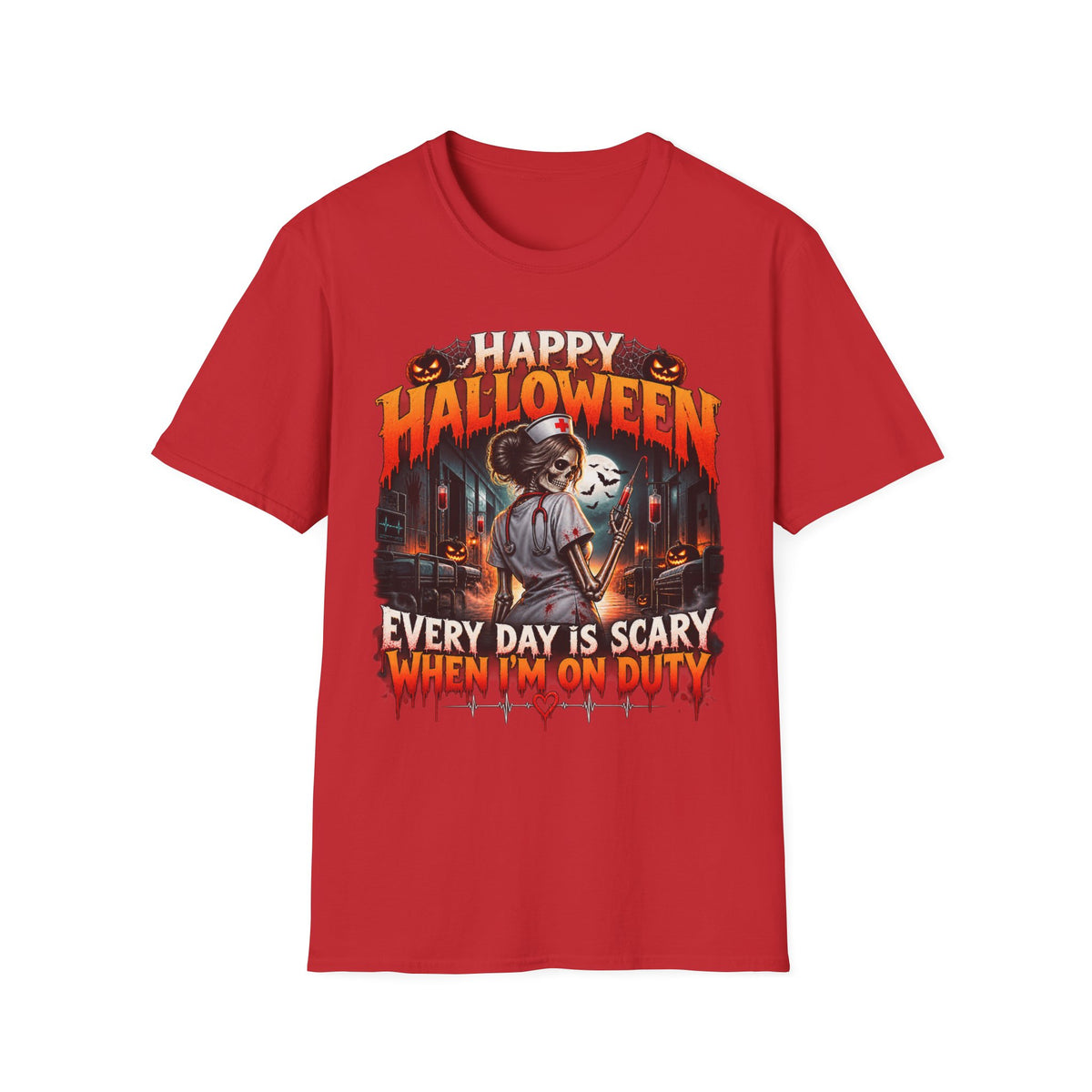 Halloween 'Every Day Is Scary When I'm On Duty' Graphic T-Shirt