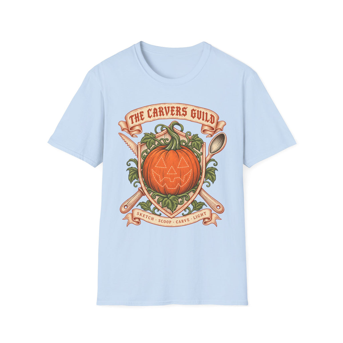 Carvers Guild Pumpkin Carving T-Shirt — Halloween Jack-O'-Lantern Design
