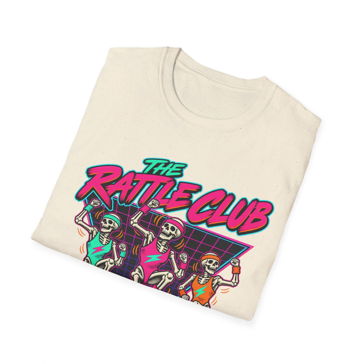 The Rattle Club T-Shirt — Retro Neon Skeletons "Members Only After Midnight"