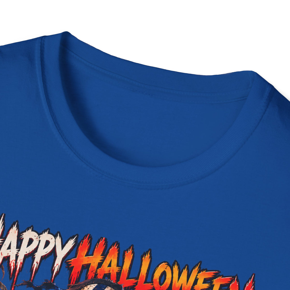 Halloween Scarecrow T-Shirt — "Happy Halloween" Cornfield Nightmare Tee