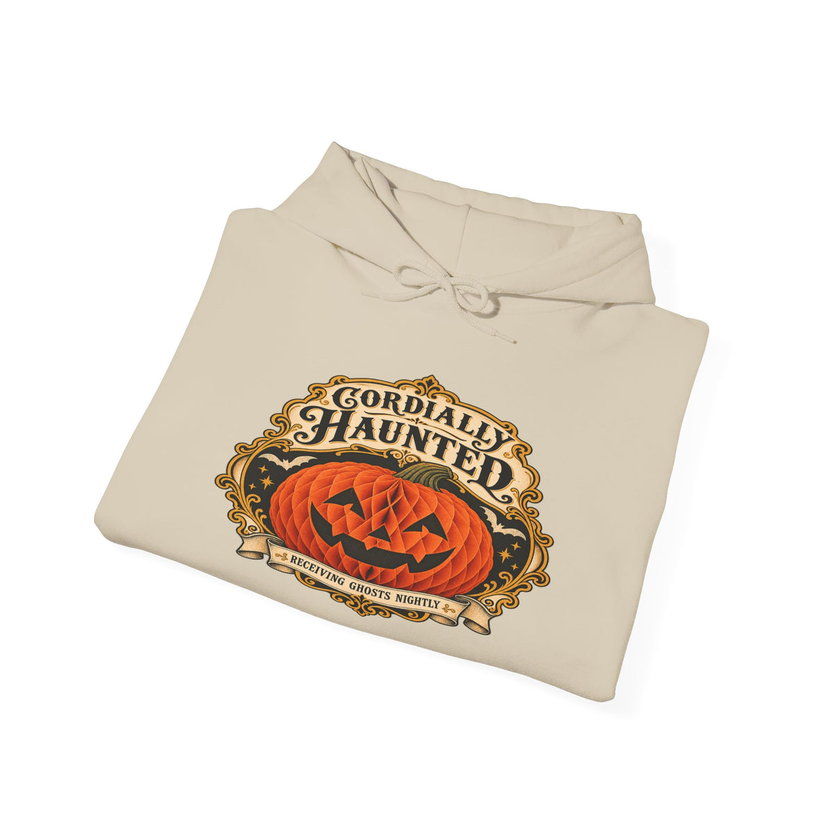 Cordially Haunted Halloween Pumpkin Hoodie
