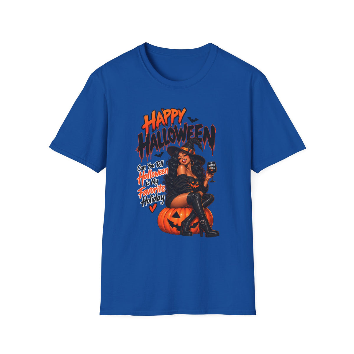 Happy Halloween Witch Pumpkin T-Shirt — Retro Pinup Halloween Graphic Tee