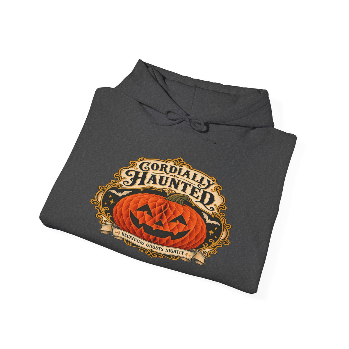 Cordially Haunted Halloween Pumpkin Hoodie