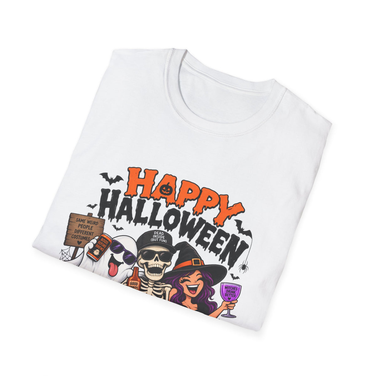Happy Halloween Ghosts & Skeleton T-Shirt — "I Know Why Halloween Is Your Favorite Holiday"