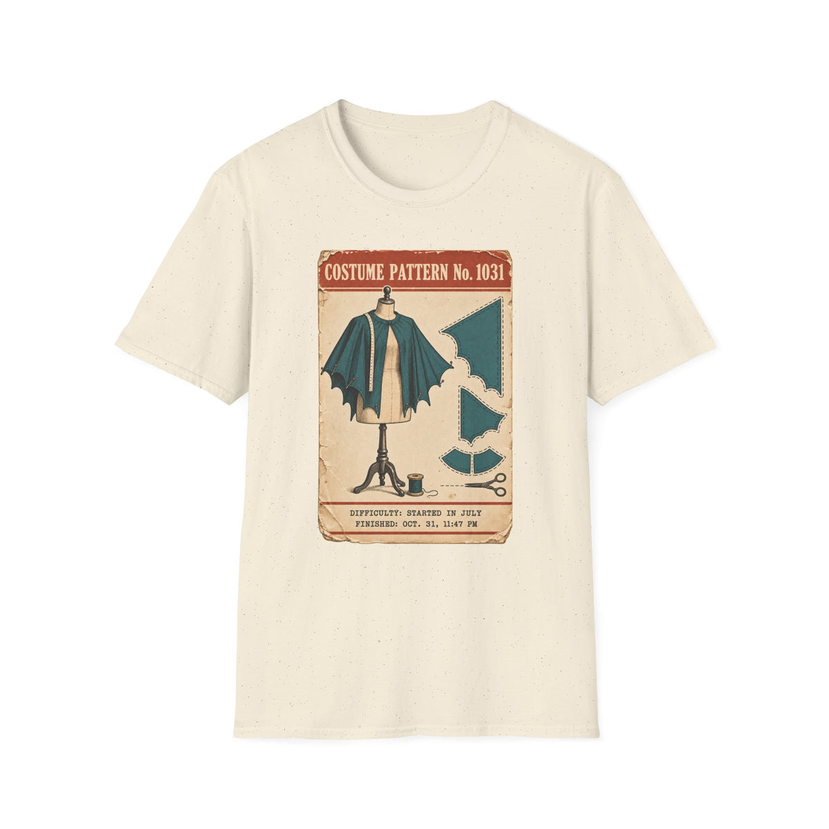 Vintage Costume Pattern T-Shirt — 'Costume Pattern No. 1031' Retro Halloween Tee