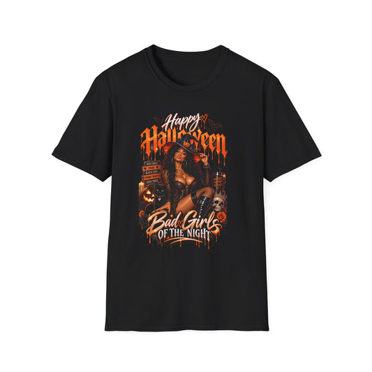 Halloween 'Bad Girls of the Night' Graphic T-Shirt — Spooky Pin-Up Horror Tee