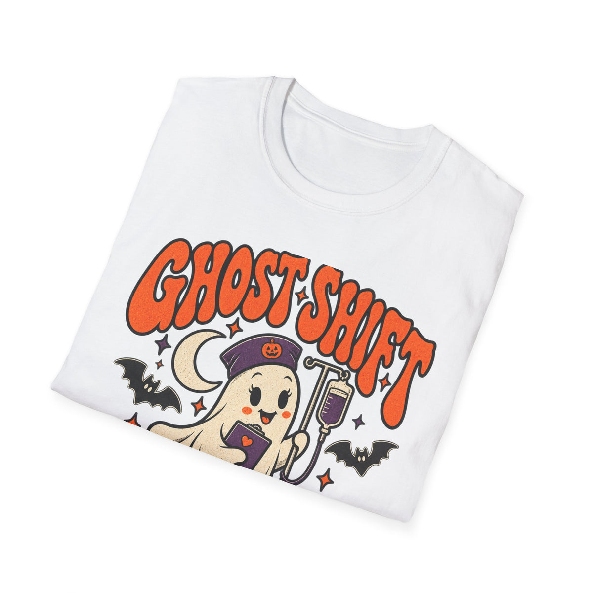 Ghost Shift T-Shirt — Cute Nurse Ghost Halloween Night Shift Tee