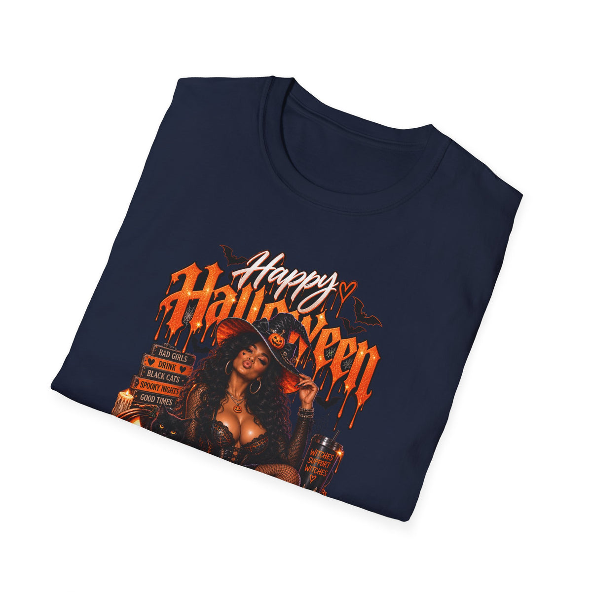 Halloween 'Bad Girls of the Night' Graphic T-Shirt — Spooky Pin-Up Horror Tee