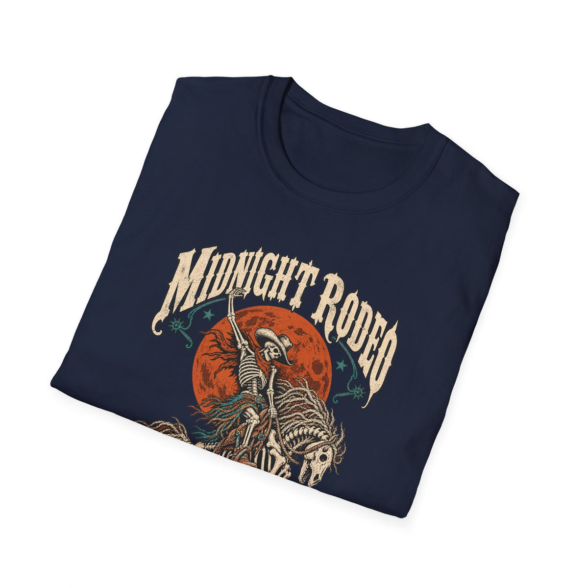 Midnight Rodeo T-Shirt — Skull Cowboy Horse Graphic Tee