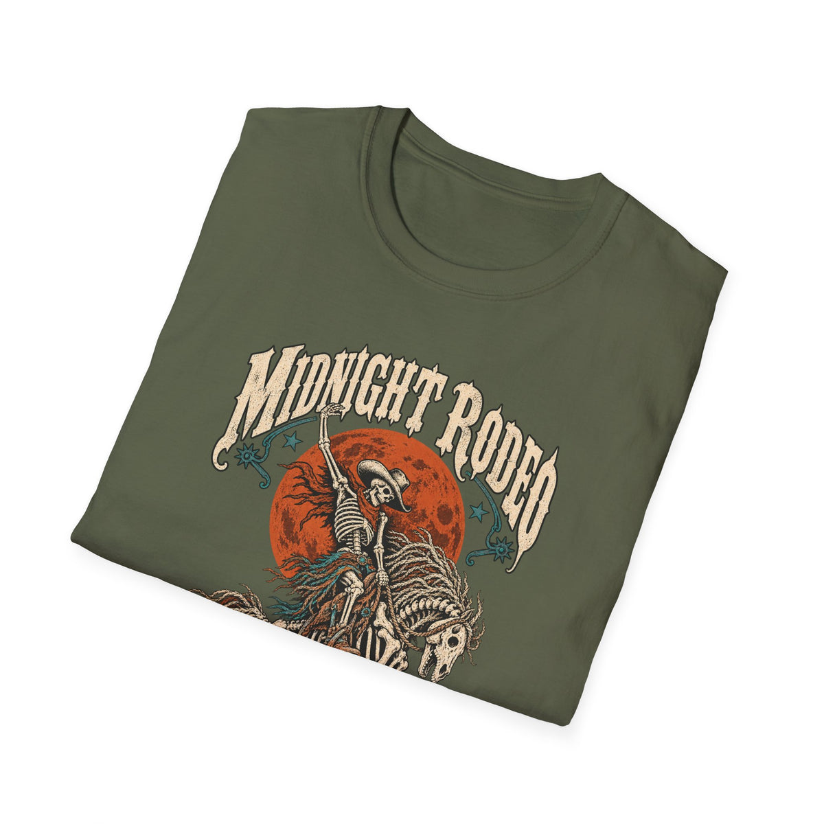 Midnight Rodeo T-Shirt — Skull Cowboy Horse Graphic Tee