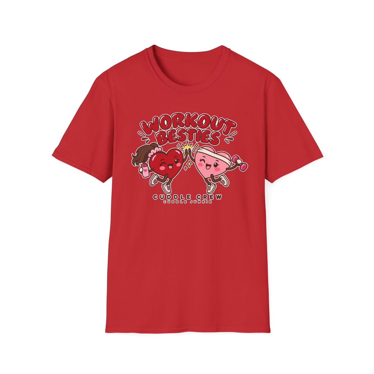Workout Besties T-Shirt — Cuddle Crew Cute Heart Fitness Tee