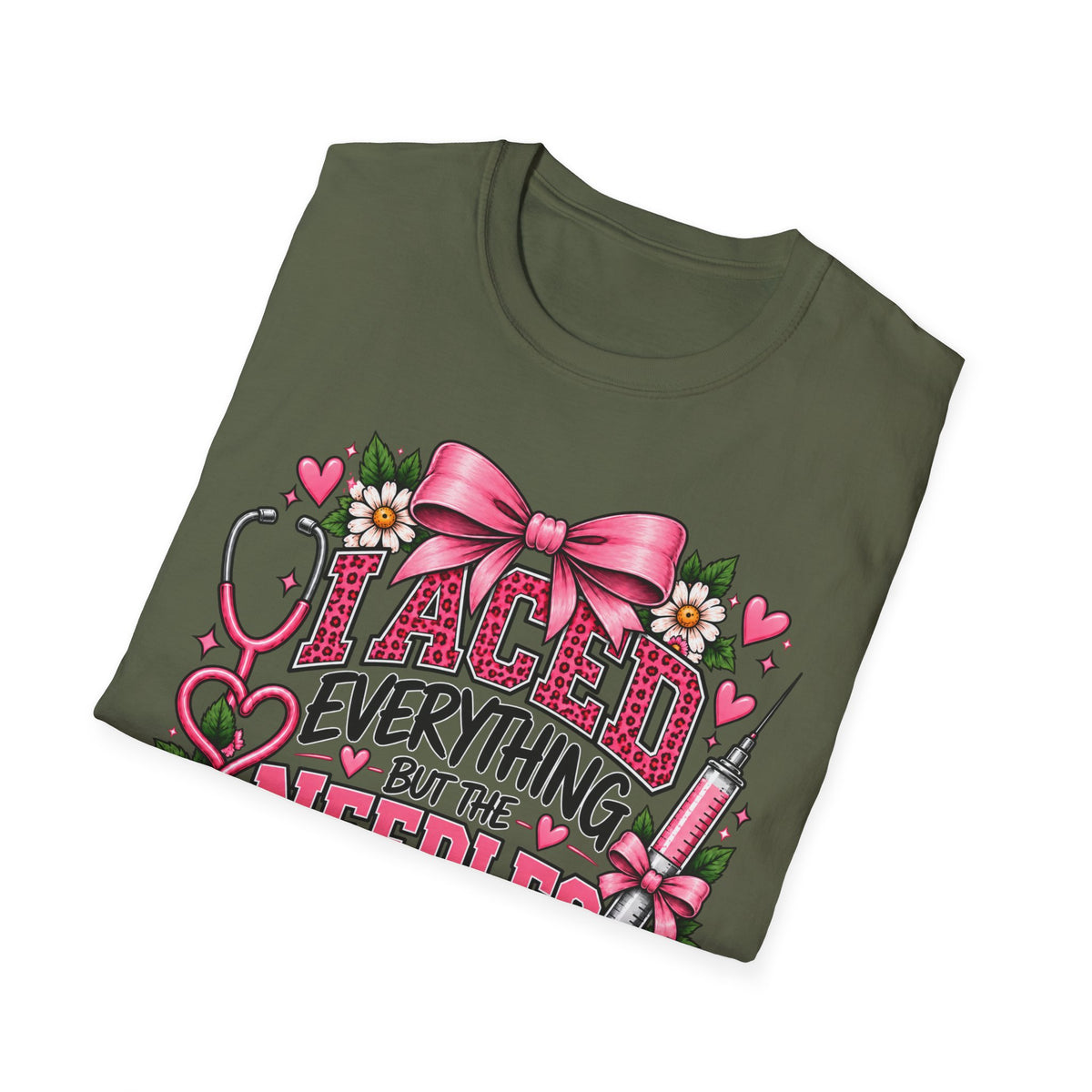 I Aced Everything But The Needles Part T-Shirt — Nurse RN Cute Floral Graduation Gift