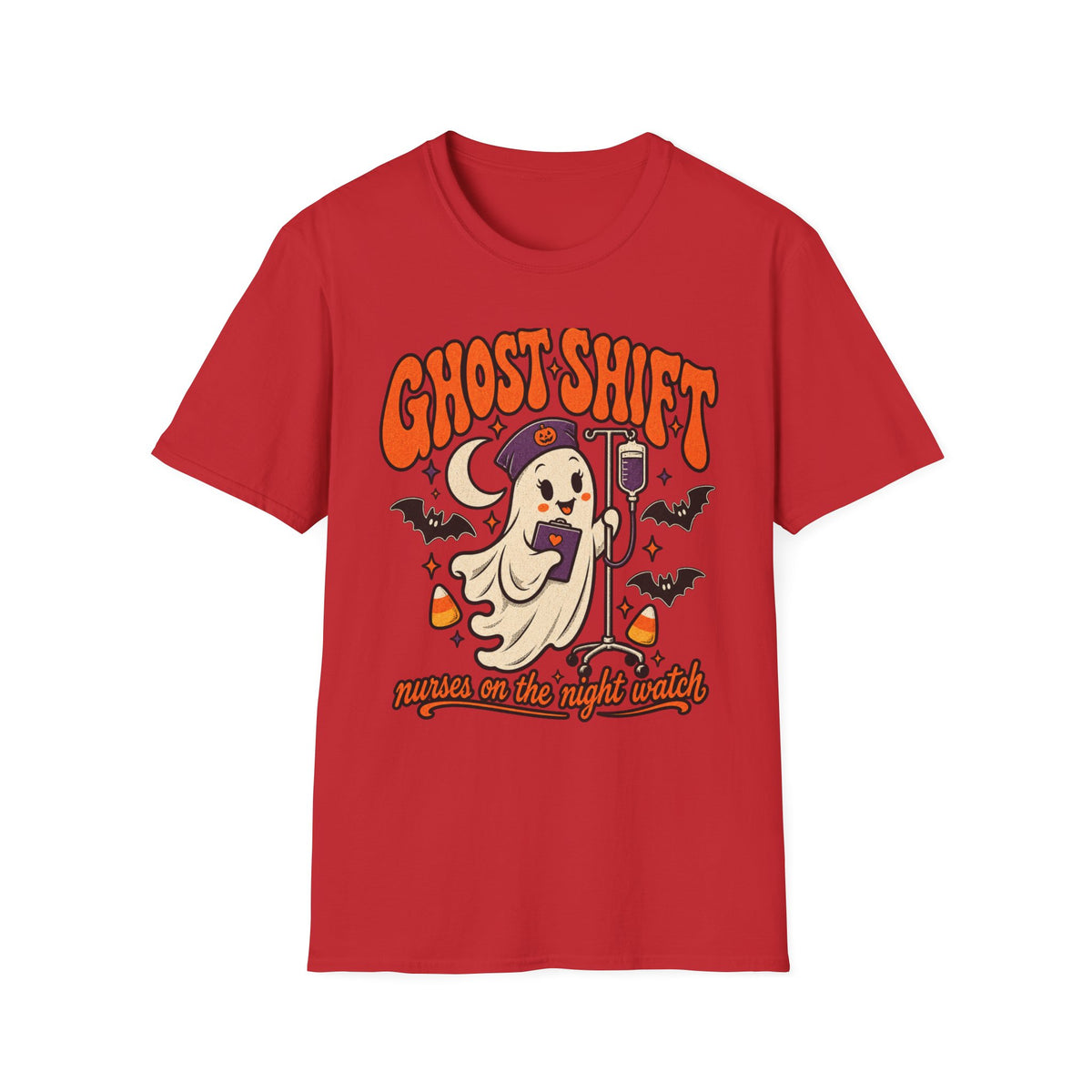Ghost Shift T-Shirt — Cute Nurse Ghost Halloween Night Shift Tee