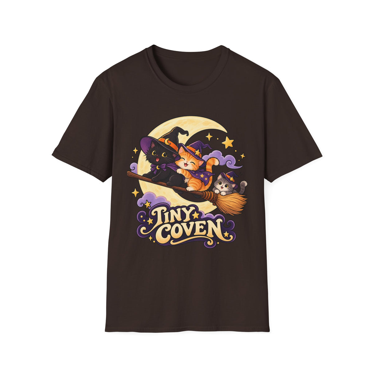 Tiny Coven Witch T-Shirt — Cute Halloween Cat Witches Graphic Tee
