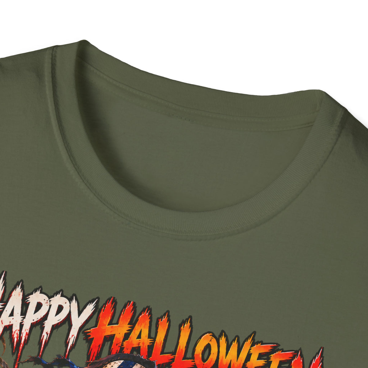 Halloween Scarecrow T-Shirt — "Happy Halloween" Cornfield Nightmare Tee