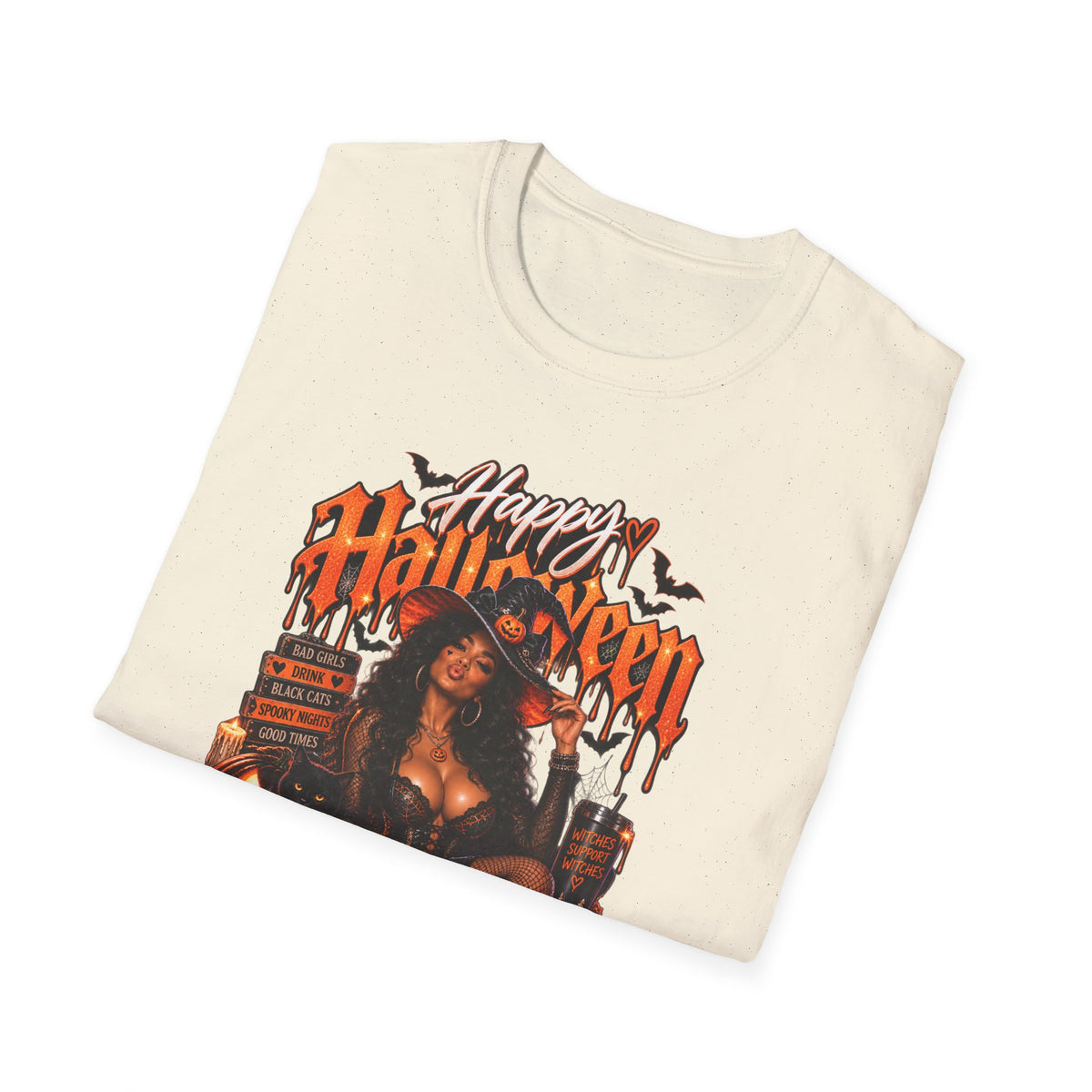 Halloween 'Bad Girls of the Night' Graphic T-Shirt — Spooky Pin-Up Horror Tee