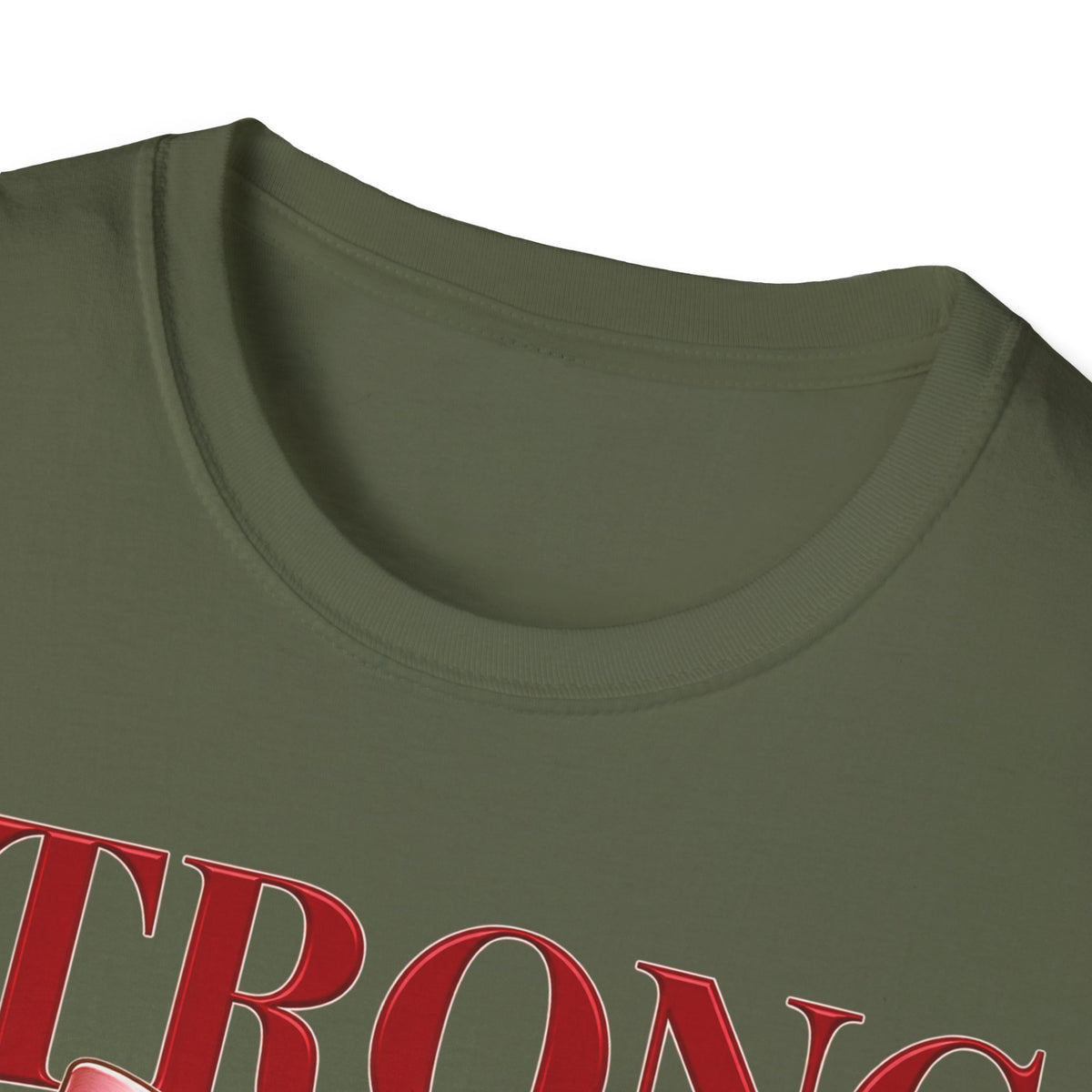 Strong & Soft T-Shirt — Dumbbell Graphic with Pink Ribbon (Fitness Gift)