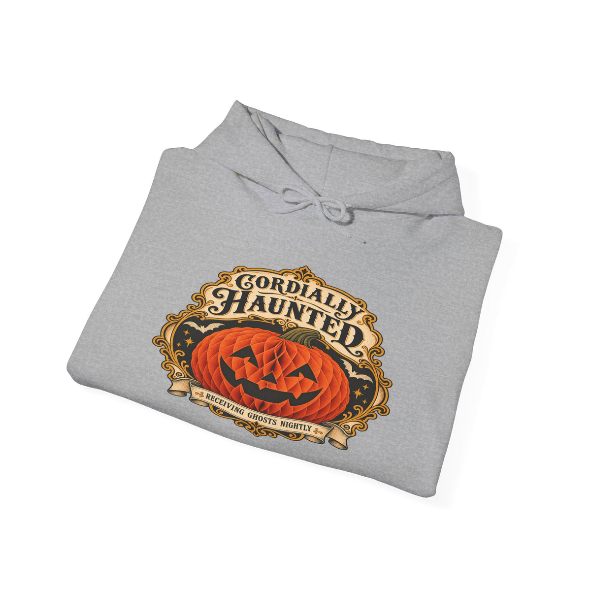 Cordially Haunted Halloween Pumpkin Hoodie