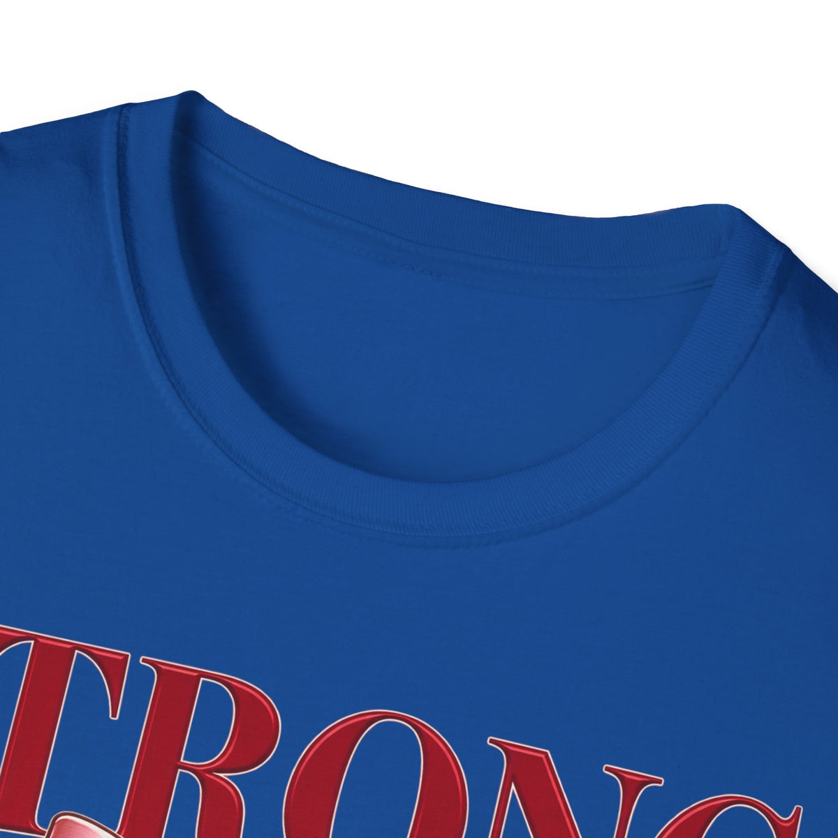 Strong & Soft T-Shirt — Dumbbell Graphic with Pink Ribbon (Fitness Gift)