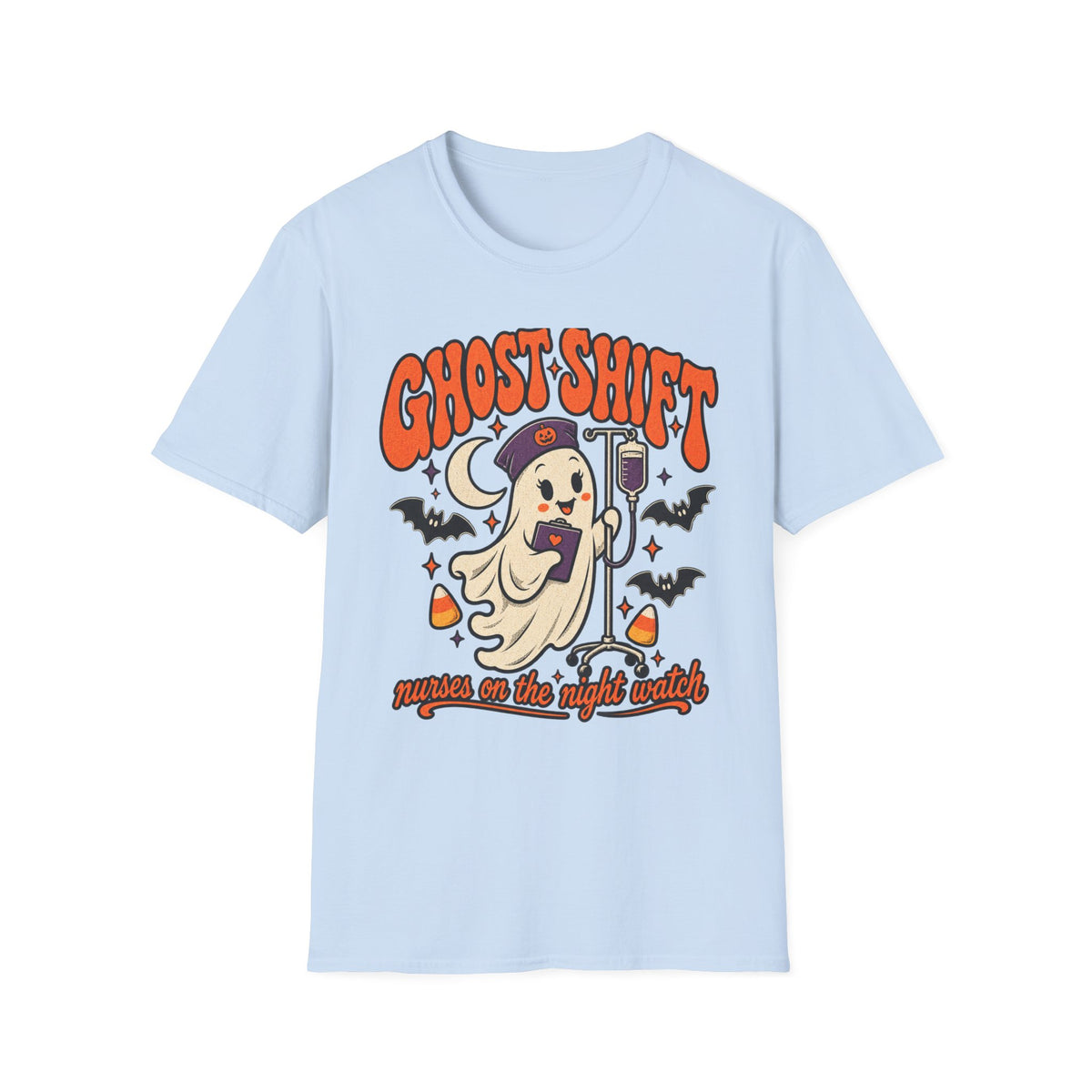 Ghost Shift T-Shirt — Cute Nurse Ghost Halloween Night Shift Tee