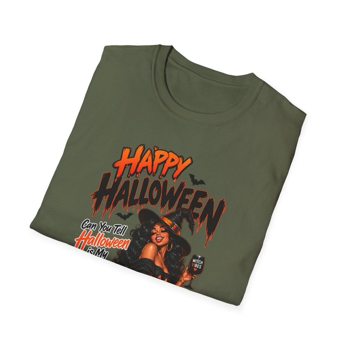Happy Halloween Witch Pumpkin T-Shirt — Retro Pinup Halloween Graphic Tee
