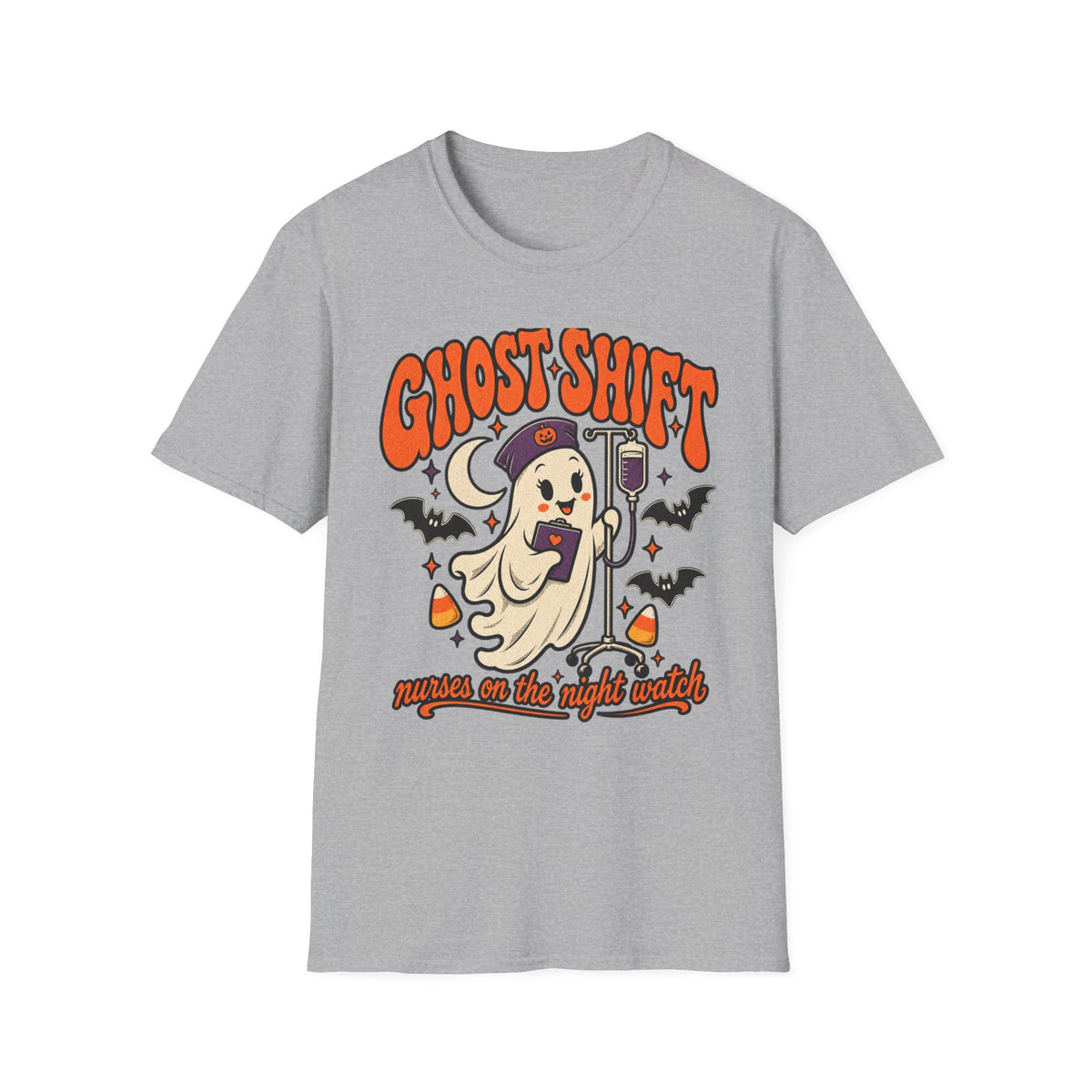 Ghost Shift T-Shirt — Cute Nurse Ghost Halloween Night Shift Tee