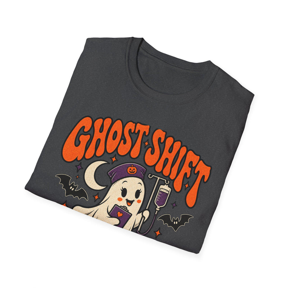 Ghost Shift T-Shirt — Cute Nurse Ghost Halloween Night Shift Tee