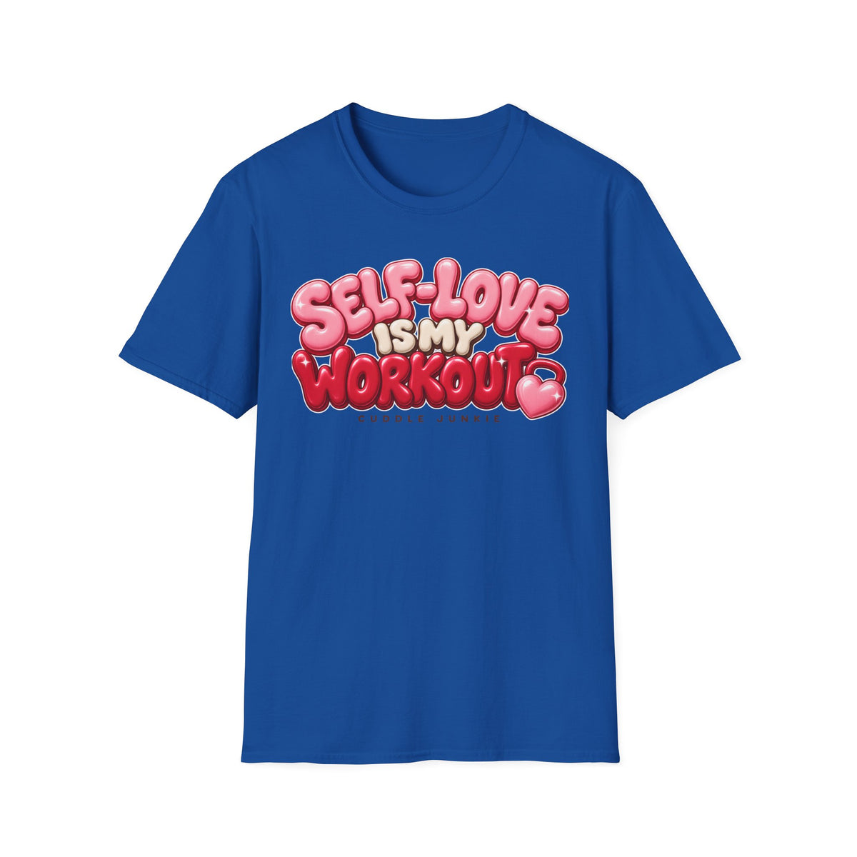 Self-Love Is My Workout T-Shirt — Cute Pink Bubble Text Tee for Women & Teens