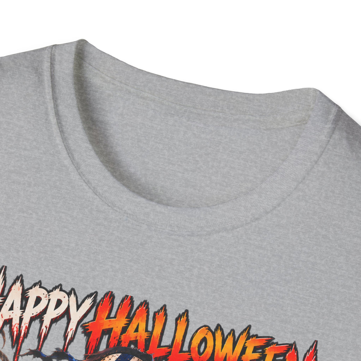 Halloween Scarecrow T-Shirt — "Happy Halloween" Cornfield Nightmare Tee