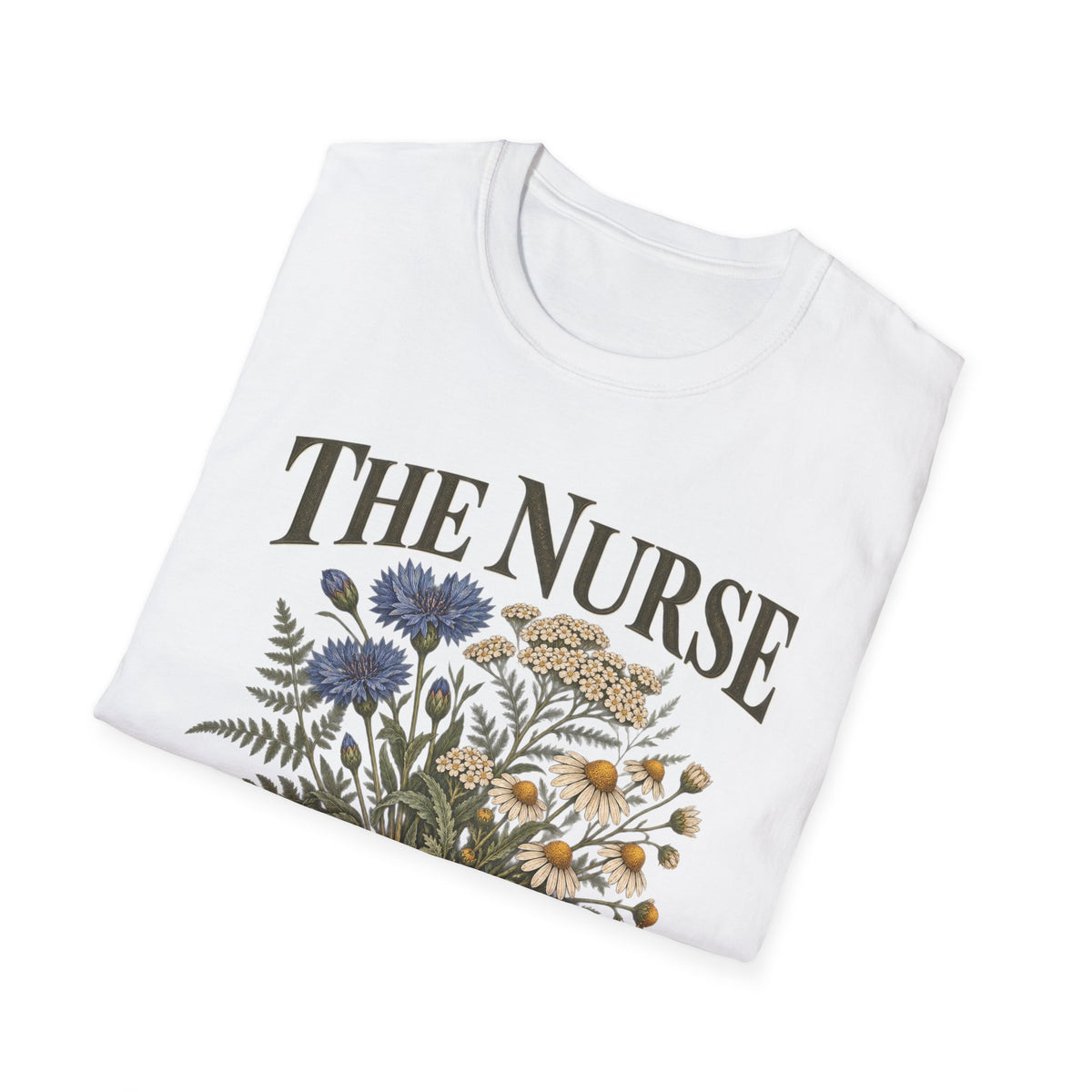 The Nurse Floral T-Shirt — Bouquet Design with 'Nutrix resilientia'