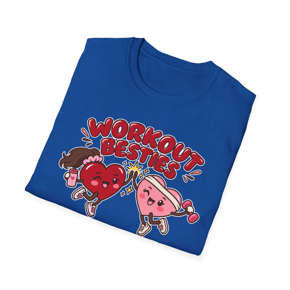Workout Besties T-Shirt — Cuddle Crew Cute Heart Fitness Tee