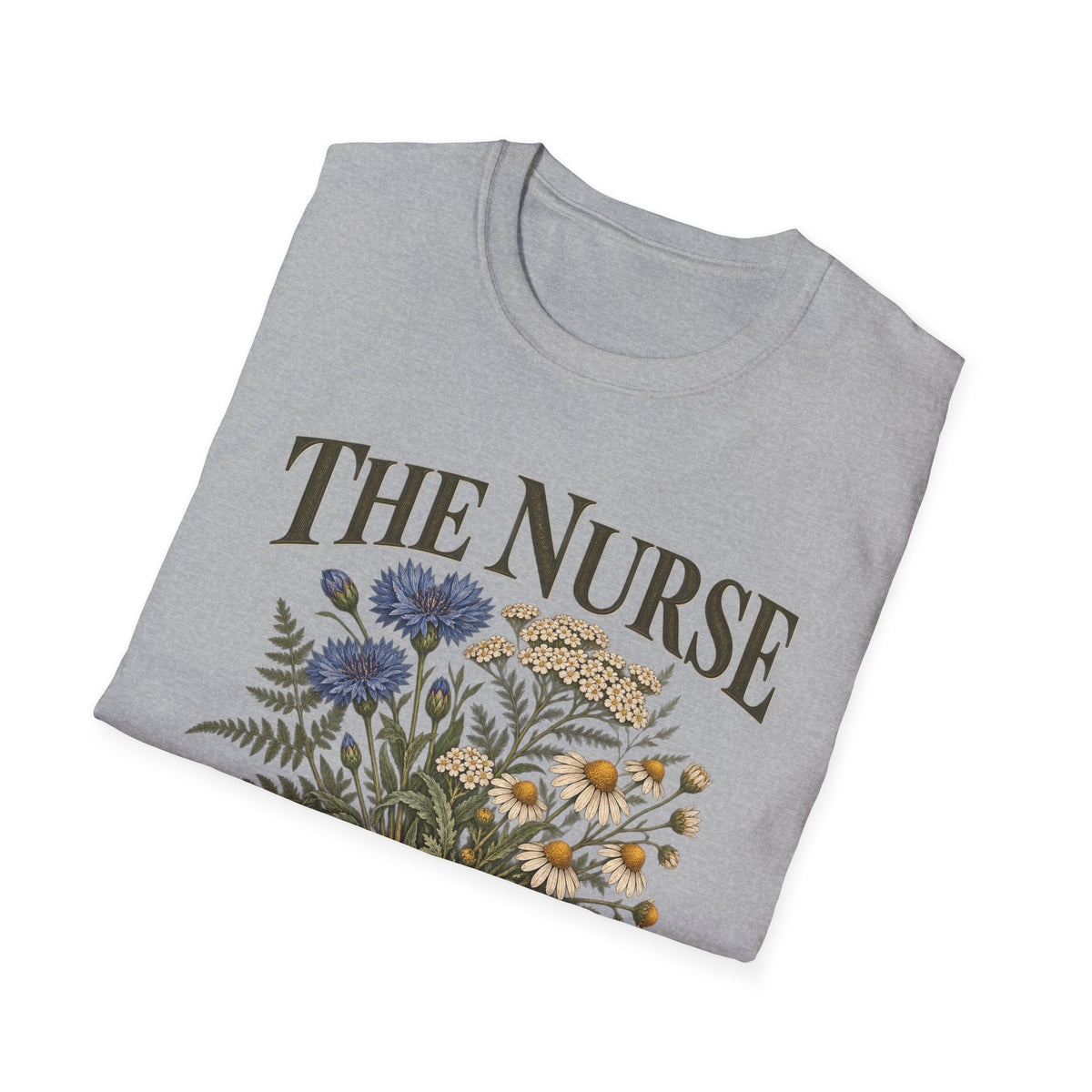 The Nurse Floral T-Shirt — Bouquet Design with 'Nutrix resilientia'