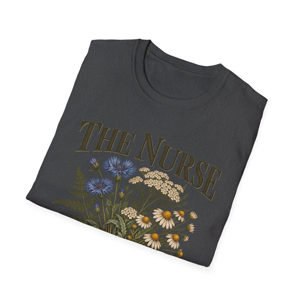 The Nurse Floral T-Shirt — Bouquet Design with 'Nutrix resilientia'
