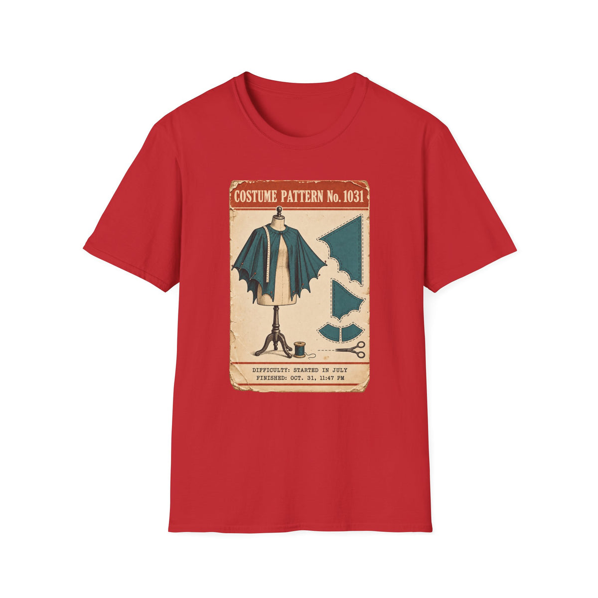 Vintage Costume Pattern T-Shirt — 'Costume Pattern No. 1031' Retro Halloween Tee