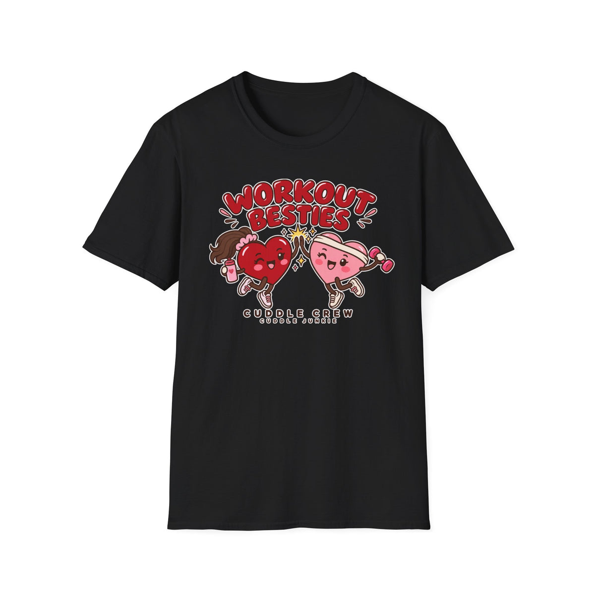 Workout Besties T-Shirt — Cuddle Crew Cute Heart Fitness Tee