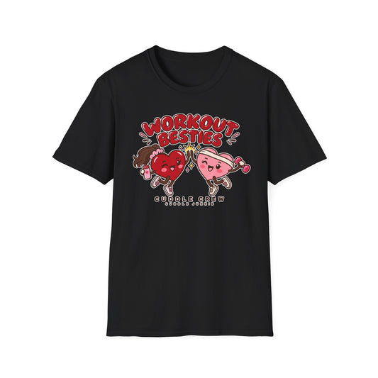 Workout Besties T-Shirt — Cuddle Crew Cute Heart Fitness Tee