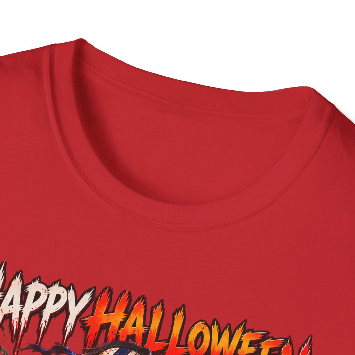 Halloween Scarecrow T-Shirt — "Happy Halloween" Cornfield Nightmare Tee