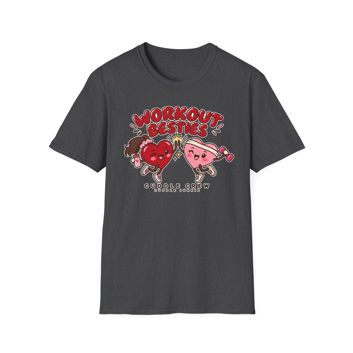 Workout Besties T-Shirt — Cuddle Crew Cute Heart Fitness Tee