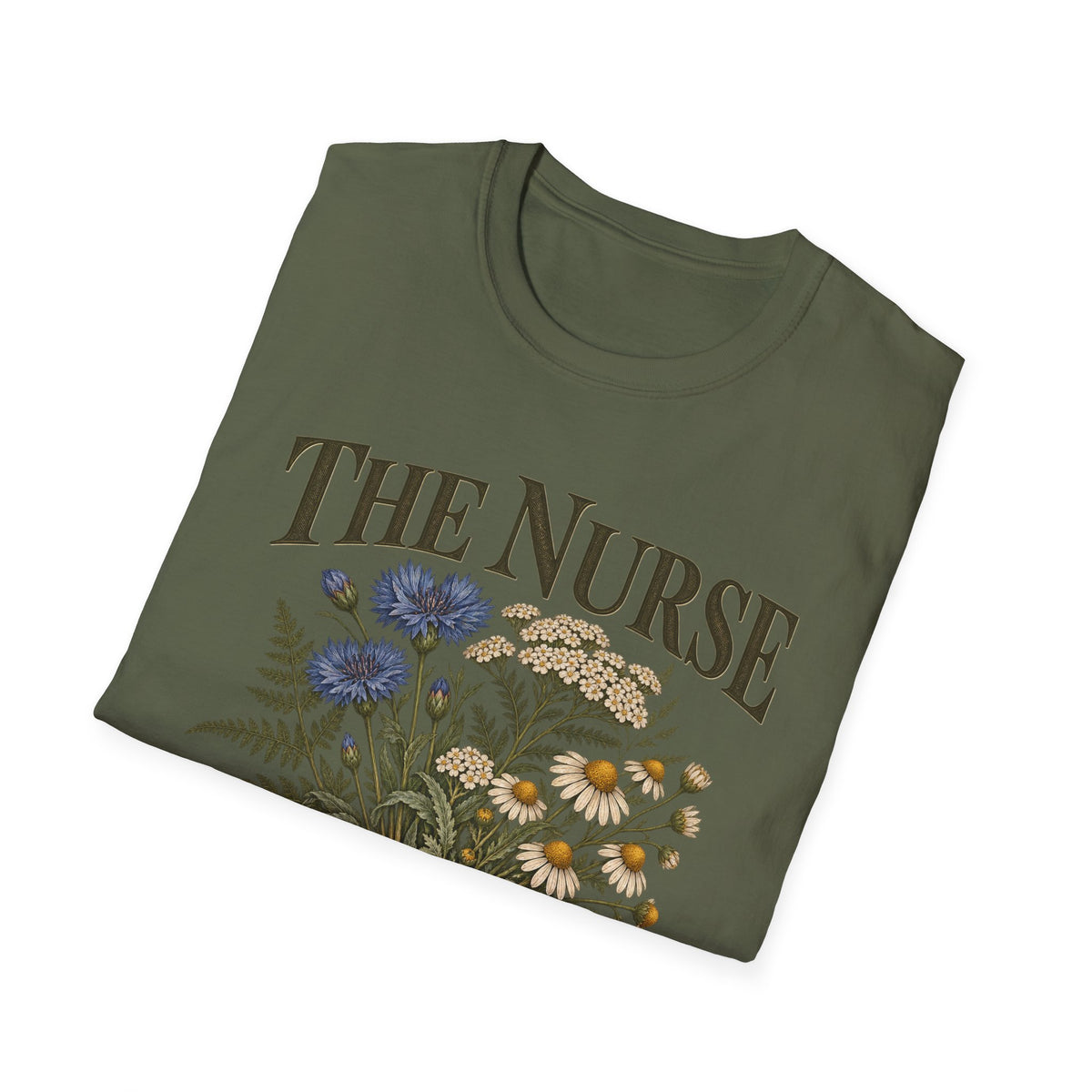 The Nurse Floral T-Shirt — Bouquet Design with 'Nutrix resilientia'