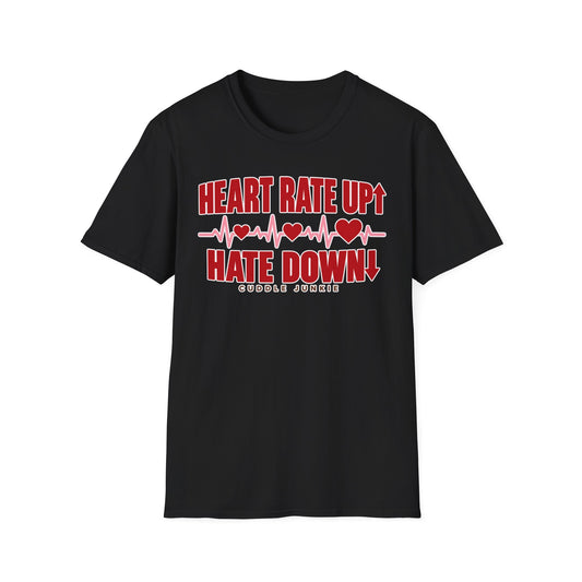 Heart Rate Up, Hate Down T-Shirt — Anti-Hate Heartbeat Tee