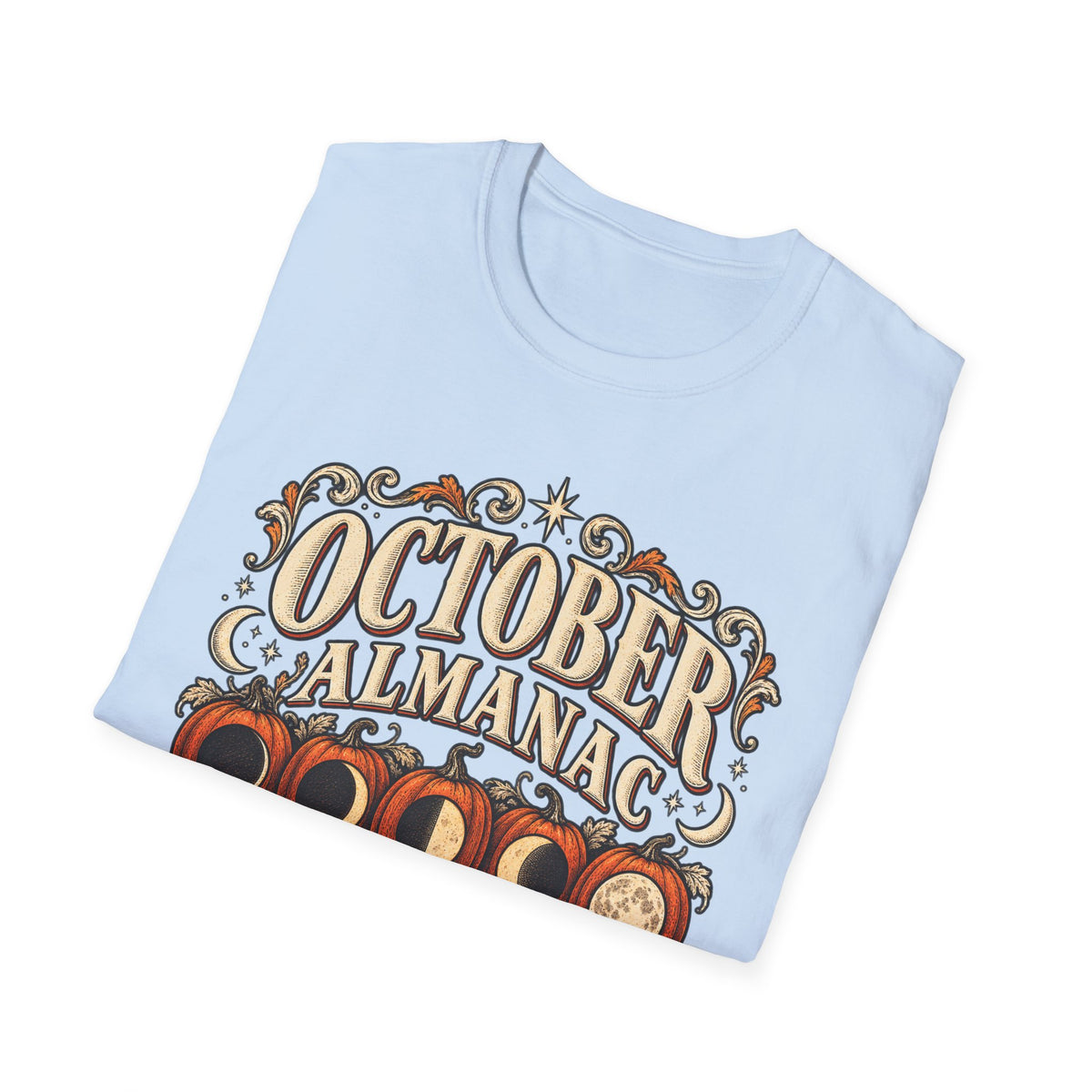 October Almanac T-Shirt — "Forecast: Heavy Haunting" Vintage Halloween Tee