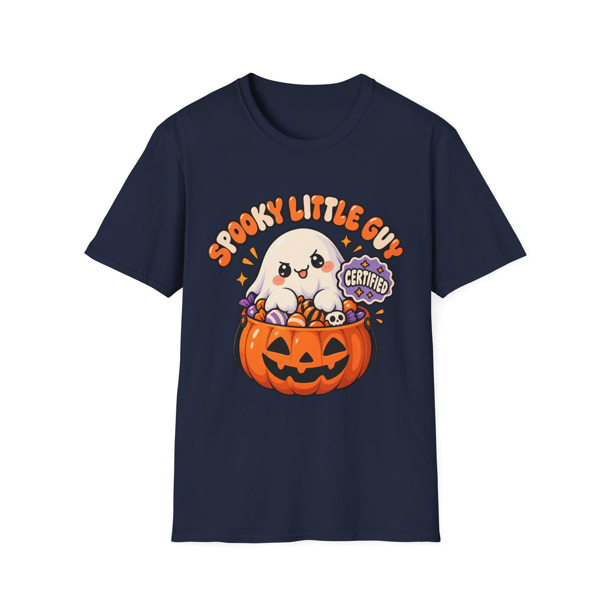 Spooky Little Guy T-Shirt — Halloween Ghost in Jack-O'-Lantern Graphic