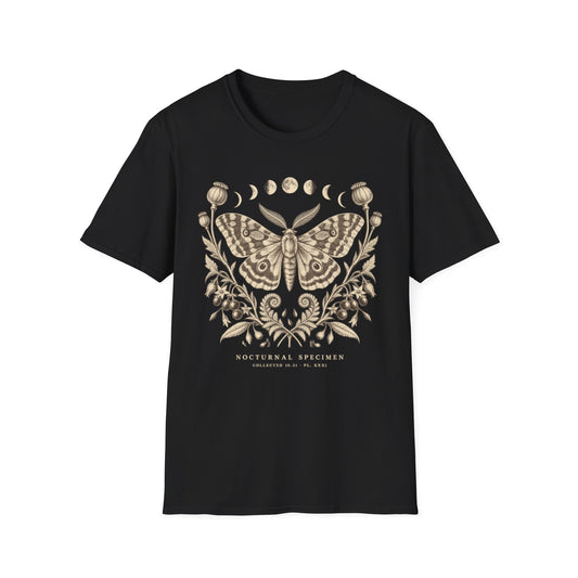Moth & Moon Floral T-Shirt — Botanical Vintage Nature Tee