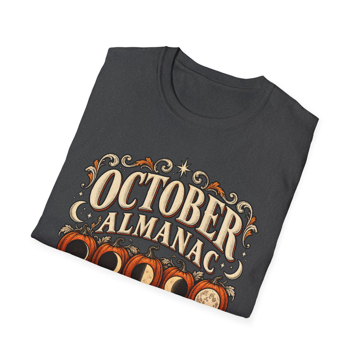 October Almanac T-Shirt — "Forecast: Heavy Haunting" Vintage Halloween Tee