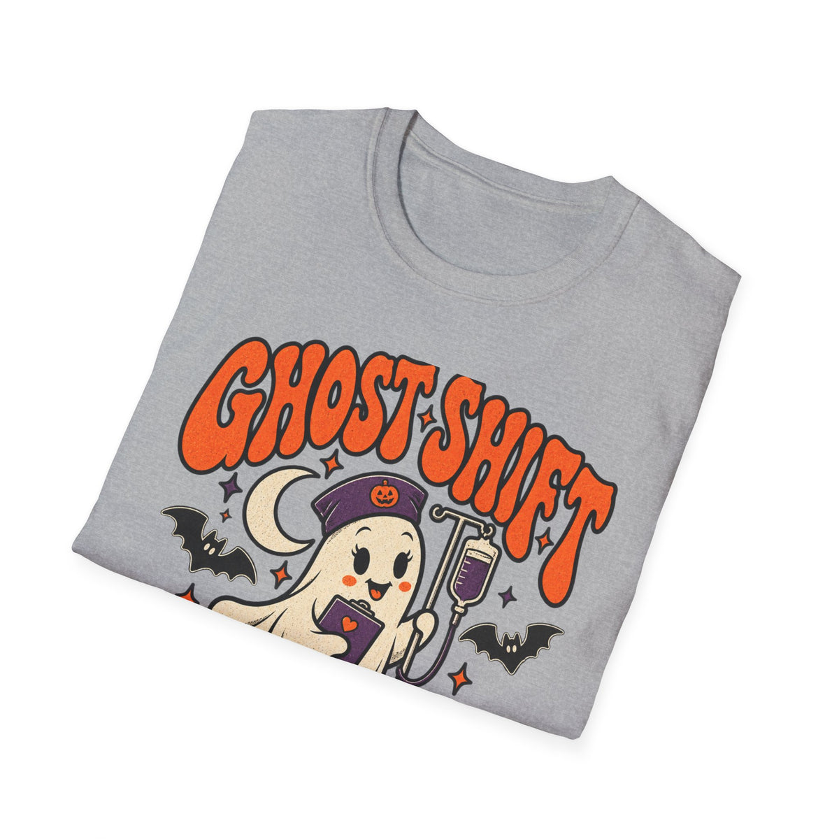 Ghost Shift T-Shirt — Cute Nurse Ghost Halloween Night Shift Tee