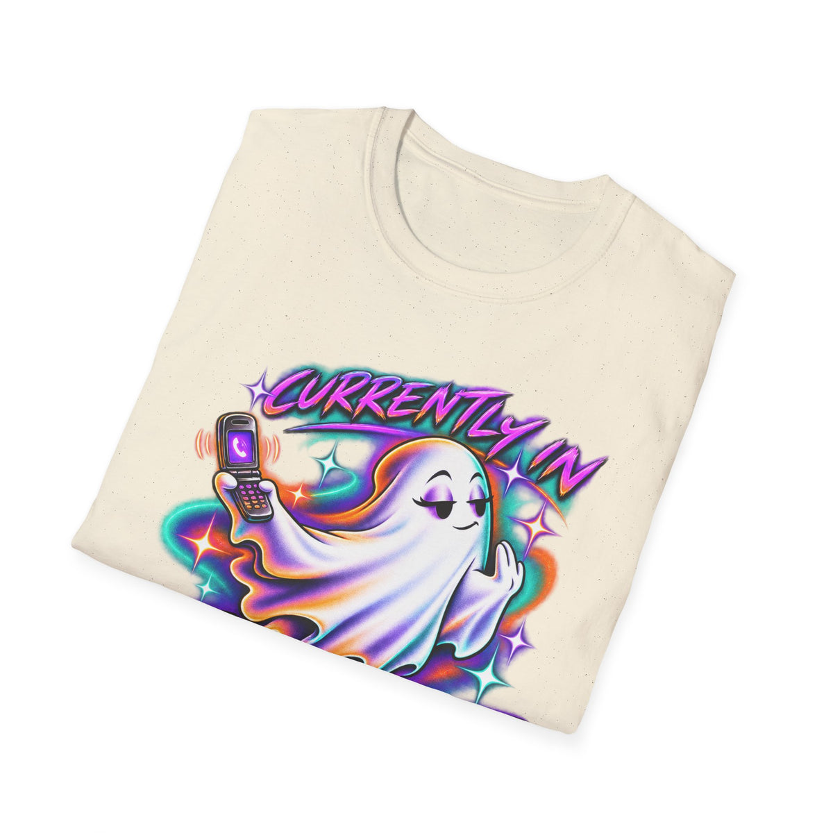 Ghost Mode T‑Shirt — "Currently in Ghost Mode" Cute Neon Ghost Graphic Tee