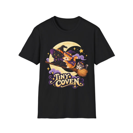 Tiny Coven Witch T-Shirt — Cute Halloween Cat Witches Graphic Tee