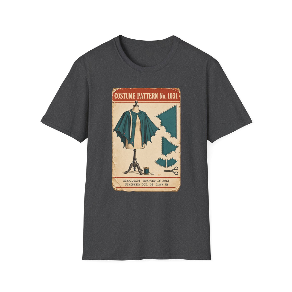 Vintage Costume Pattern T-Shirt — 'Costume Pattern No. 1031' Retro Halloween Tee